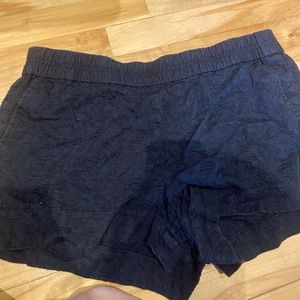 J. Crew black brocade pull on 4 inch short